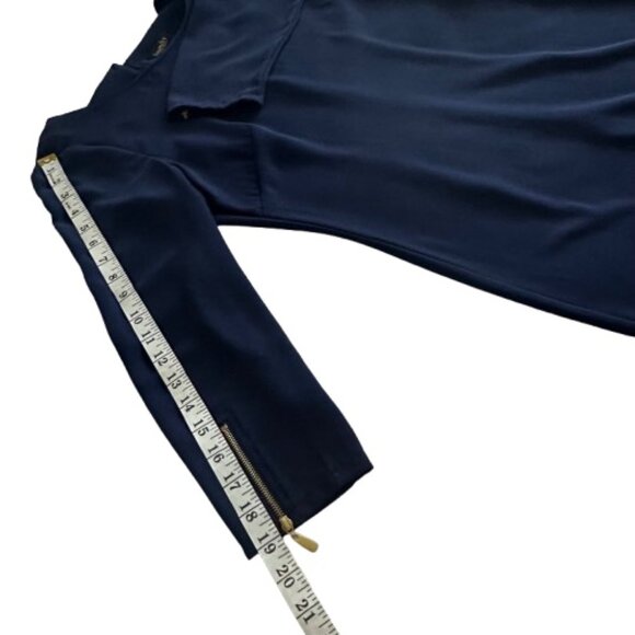 Laundry By Shelli Segal Women's 6 Navy Blue 3/4 Sleeves Midi Crew Neck Dress - Picture 13 of 16